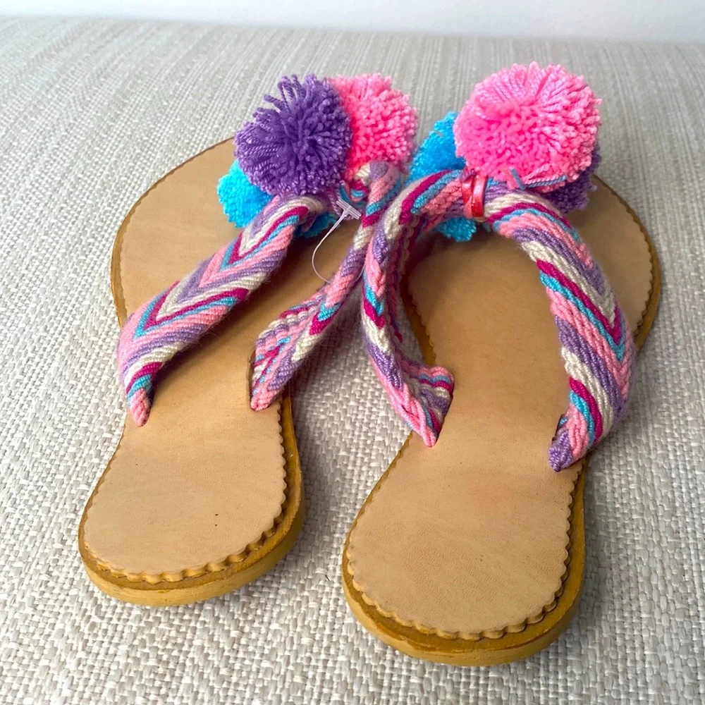 Pom Pom Sandals Flip Flops